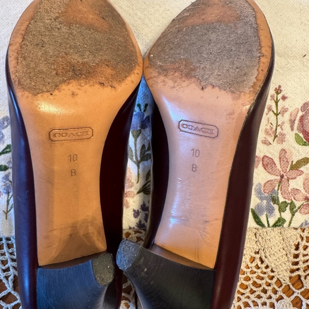 Coach Womens Shoes Leather Made in Italy Italian Gennie Heels Pumps Size 10 - Picture 10 of 13